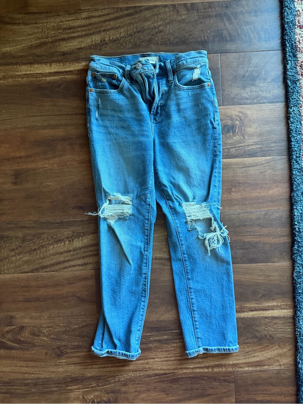 Madewell Light Blue Distressed Boyfriend Jeans